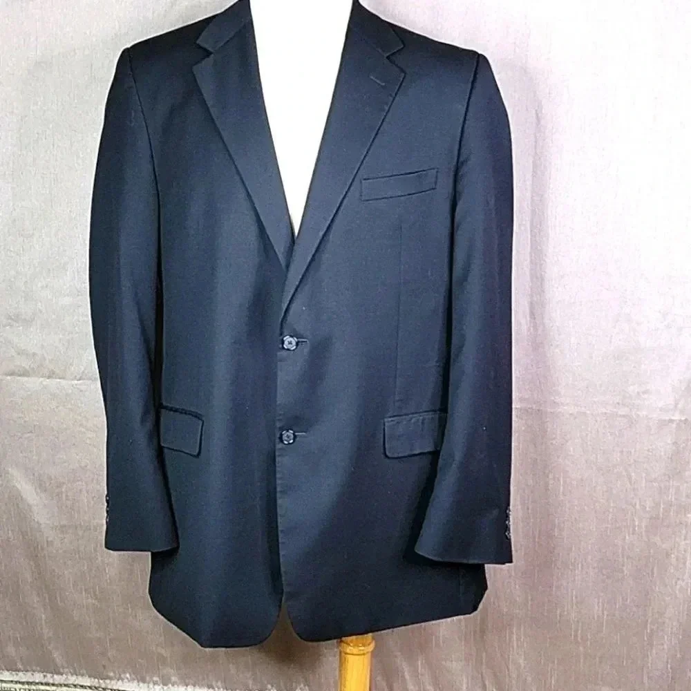 PETROCELLI‎ Wool Black Suit Coat 46XL